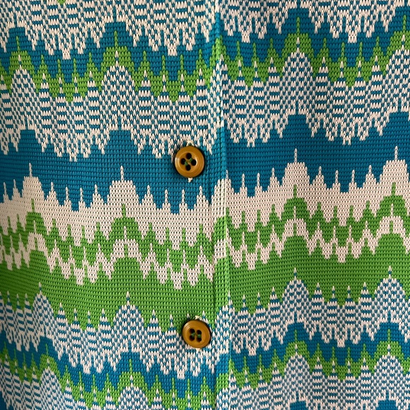Vintage Groovy Zig Zag Waves Bradley Dagger Collar Button Up Lightweight Jacket - Picture 8 of 10
